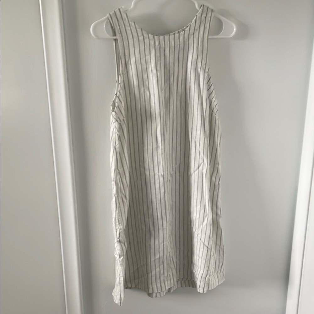 Striped Linen Sleeveless Dress